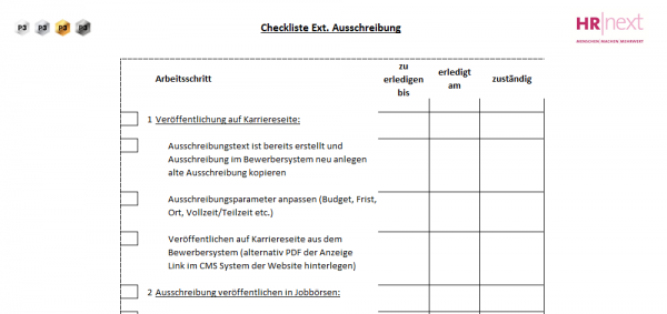 1.3 Checkliste Externe Ausschreibung