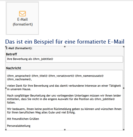 PLS Element „E-Mail (formatiert)“