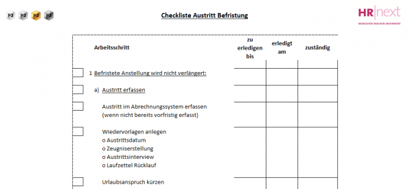 7.2 Checkliste Austritt Ende Befristung